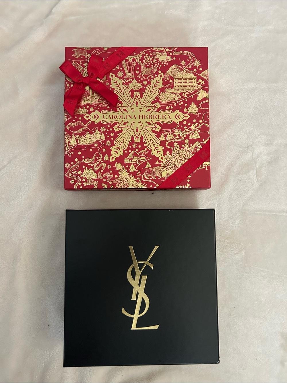 Carolina Herrera Red and Gold Decorative Gift Box Set